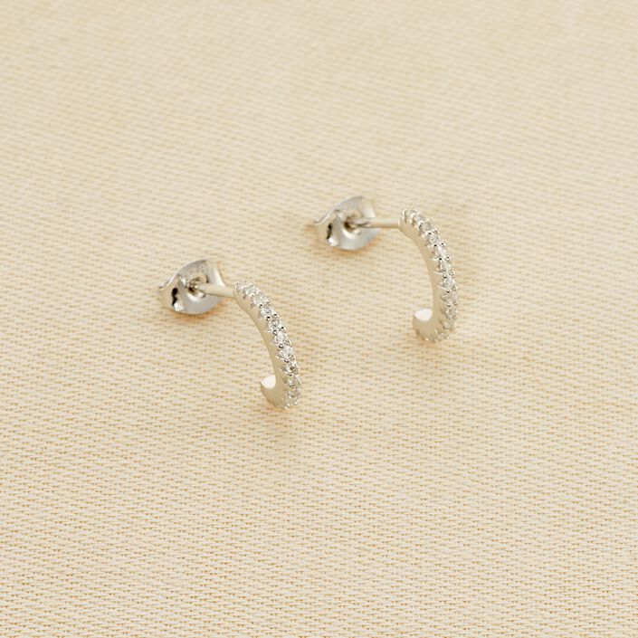 Créoles MULTI - Cristal / Argenté - Boucles d'oreilles  | Agatha