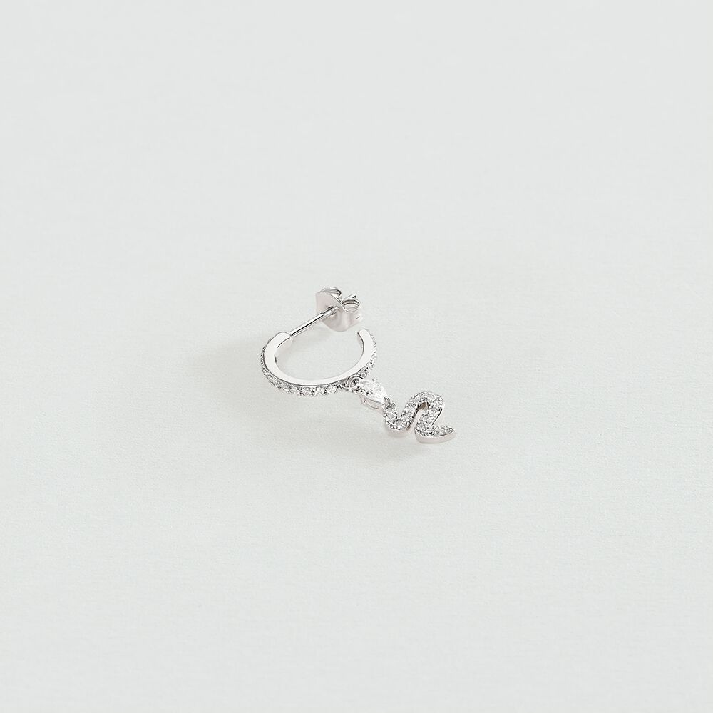 Piercing créole SNAKY - Cristal / Argenté - Piercings  | Agatha