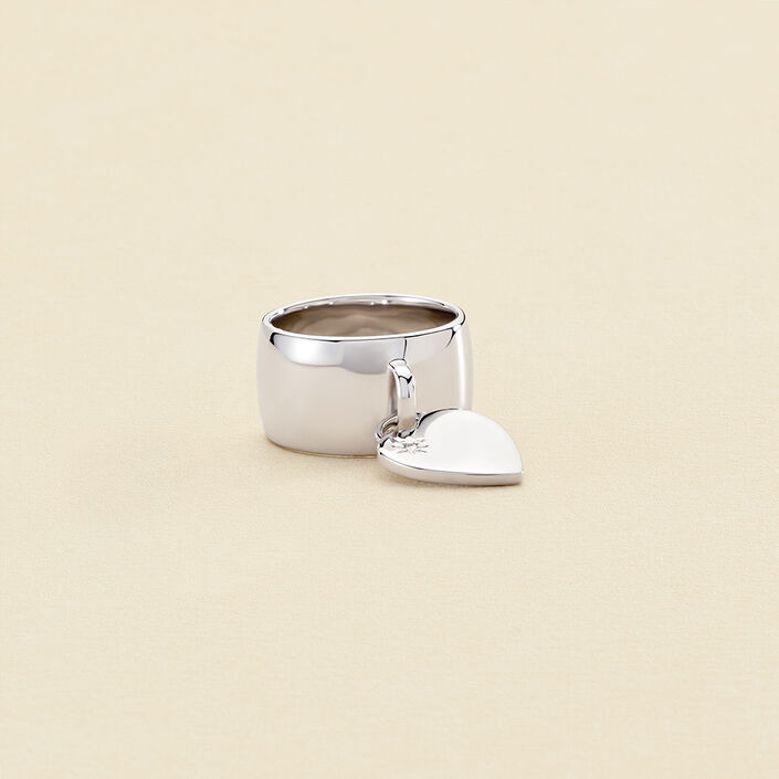 Bague large HEARTY - Cristal / Argenté - Bagues  | Agatha