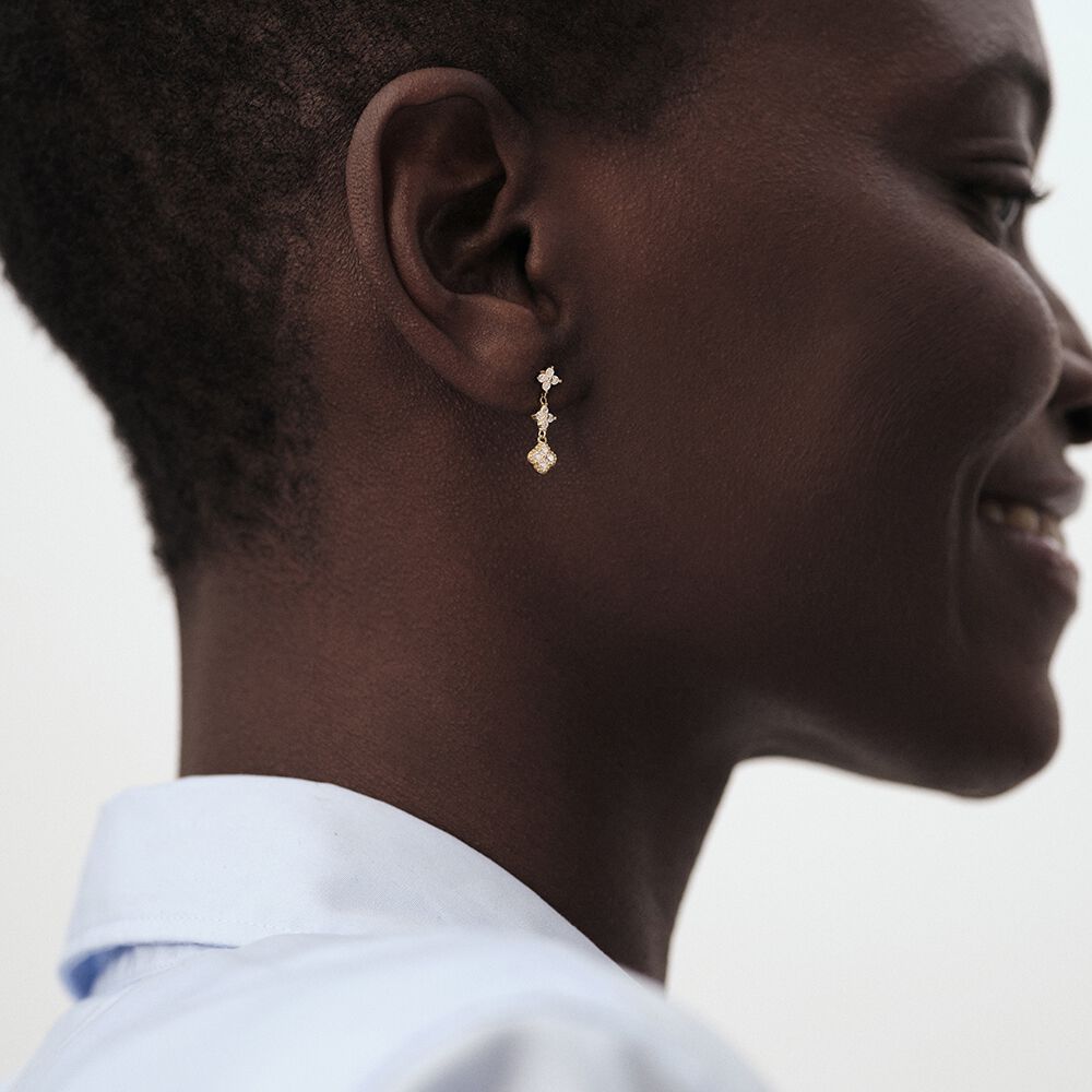 Boucles d'oreilles pendantes BELOVED - Cristal / Dor&eacute; - Boucles d'oreilles fantaisies  | Agatha