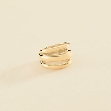 Bague large TRIJONC - Doré - Bagues  | Agatha