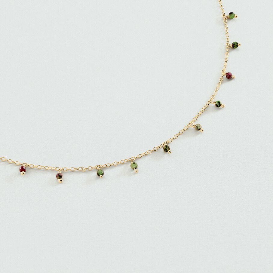 Collier ras du cou DANGLE - Vert - Colliers  | Agatha