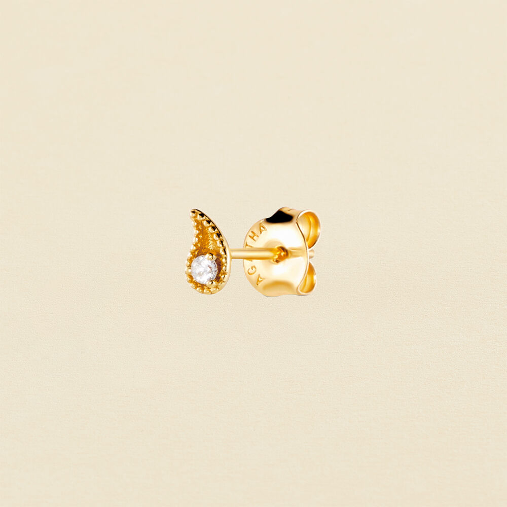 Piercing puce VIRGULA - Cristal / Doré - Outlet  | Agatha