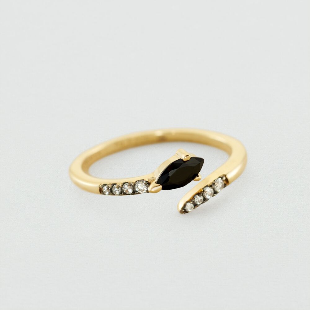 Bague fine SNAKY - Cristal / Gun - Outlet  | Agatha