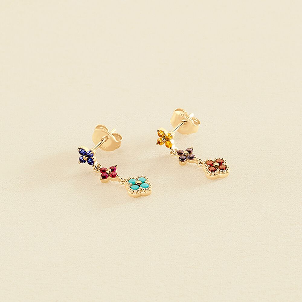 Boucles d'oreilles pendantes BELOVED - Multicolore / Doré - Boucles d'oreilles  | Agatha