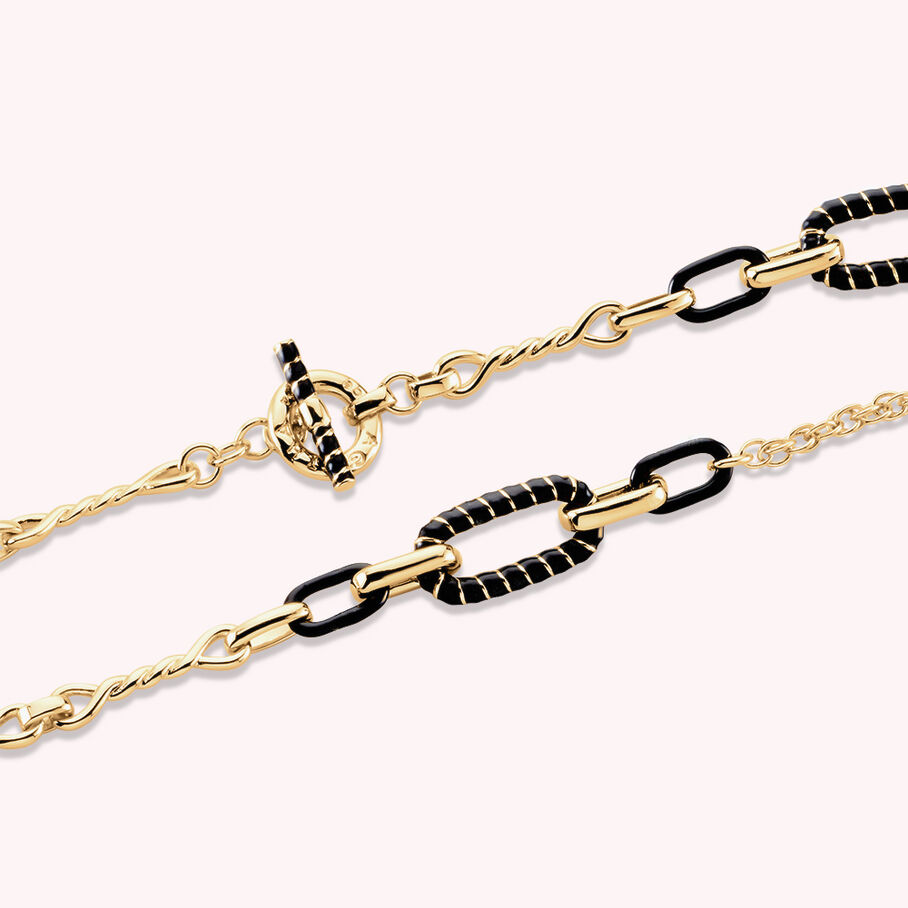 Collier mi-long SESHA - Noir / Doré - Colliers  | Agatha