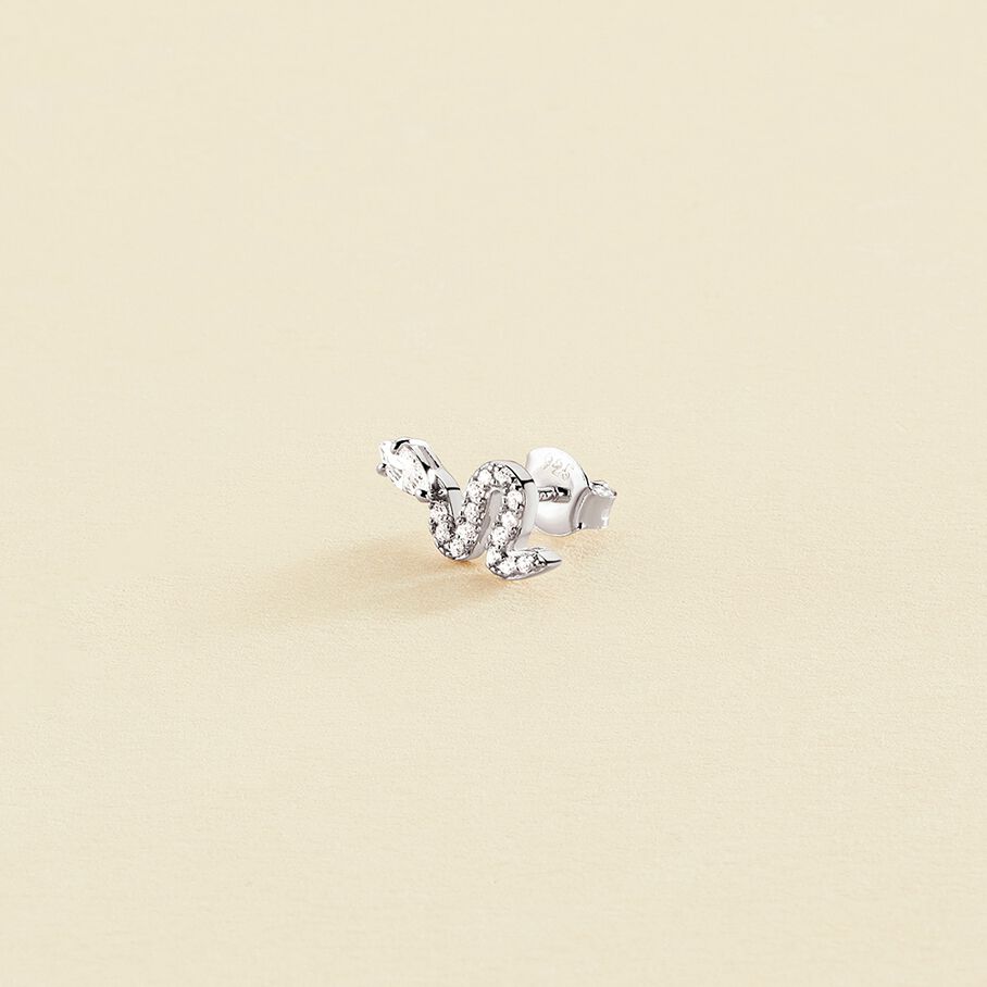 Piercing puce SNAKY - Cristal / Argenté