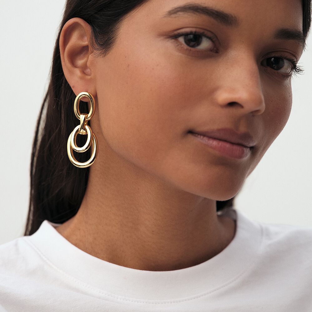 Boucles d'oreilles pendantes XOXO - Doré - Boucles d'oreilles fantaisies  | Agatha