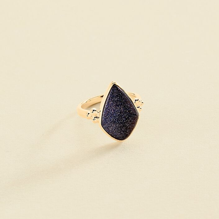 Bague fine CREPUSCULE - Bleu / Doré - Bagues  | Agatha