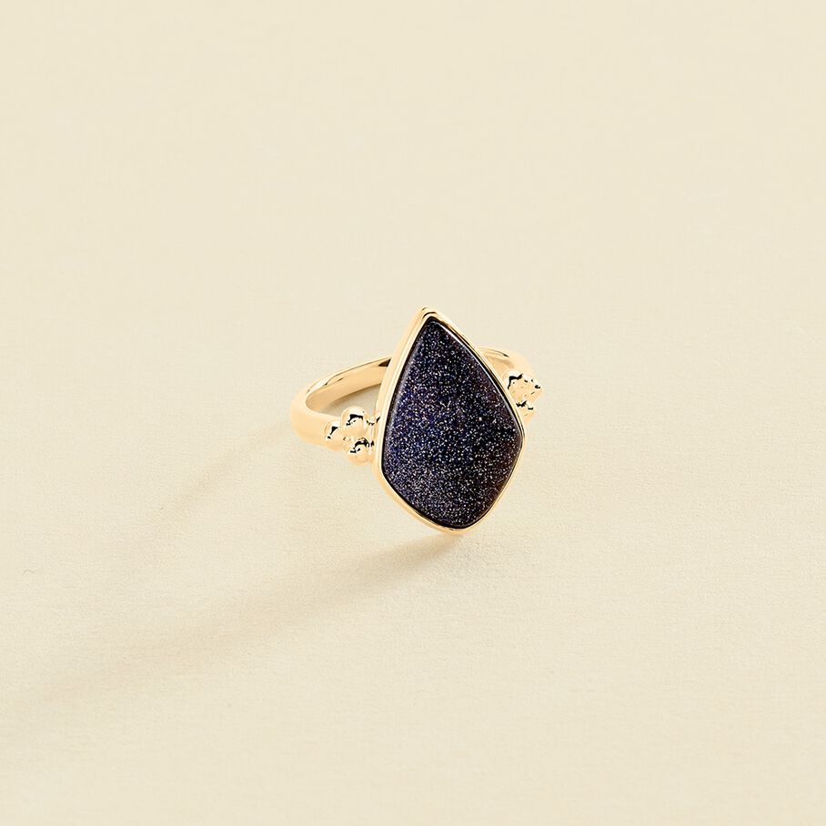 Bague fine CREPUSCULE - Bleu / Doré - Bagues  | Agatha