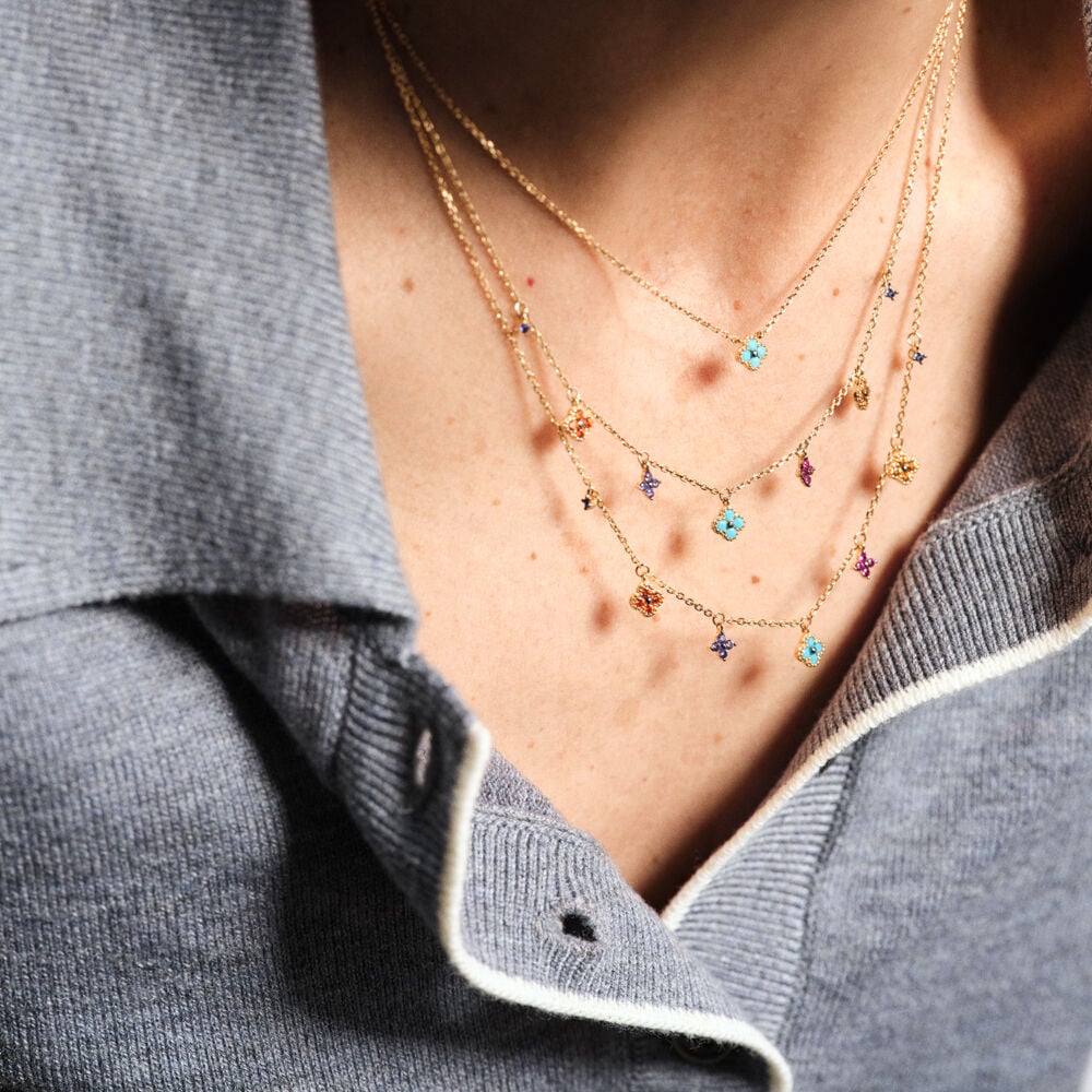 Collier ras du cou BELOVED - Turquoise / Doré - Colliers fantaisie  | Agatha