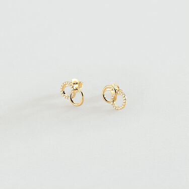 Boucles d'oreilles puces RONDOU - Cristal / Dor&eacute; - Boucles d'oreilles puces  | Agatha