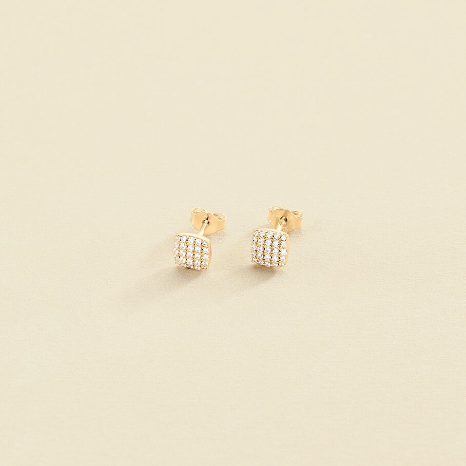 Boucles d'oreilles puces GLORIA - Cristal / Doré - Boucles d'oreilles puces  | Agatha