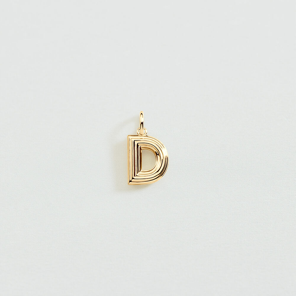 Pendentif LETTRE D - Dor&eacute; - Bijoux  | Agatha
