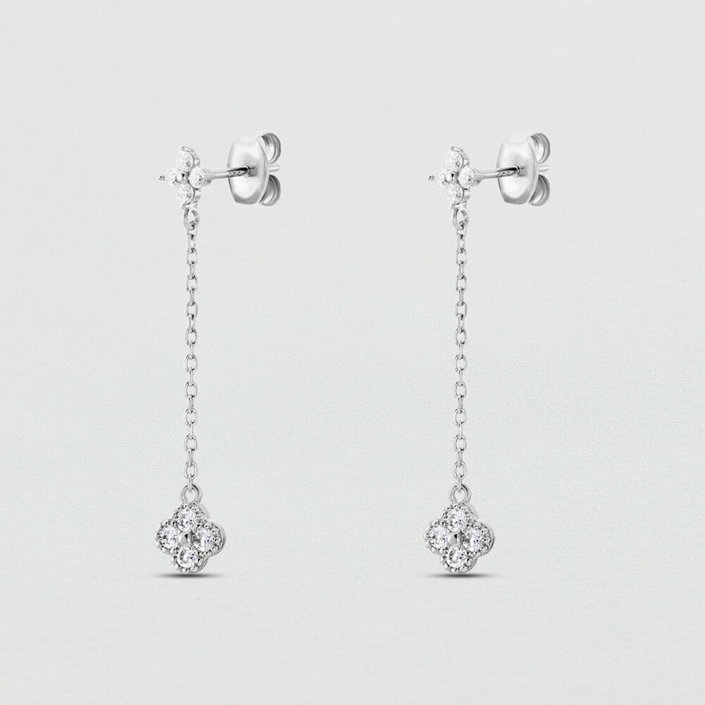 Boucles d'oreilles pendantes BELOVED - Cristal / Argenté - Boucles d'oreilles fantaisies  | Agatha