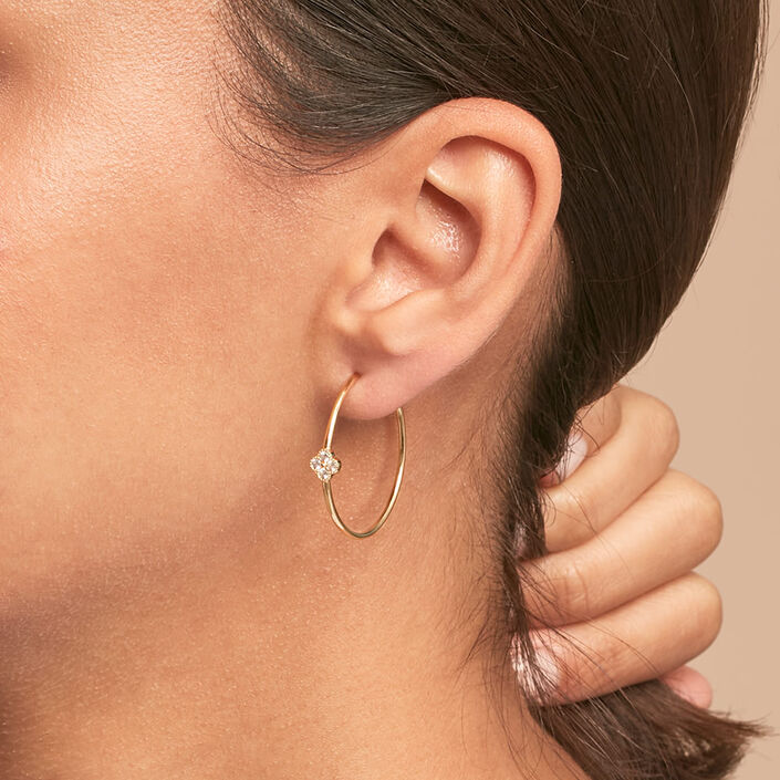 Créoles BELOVED - Cristal / Doré - Boucles d'oreilles  | Agatha
