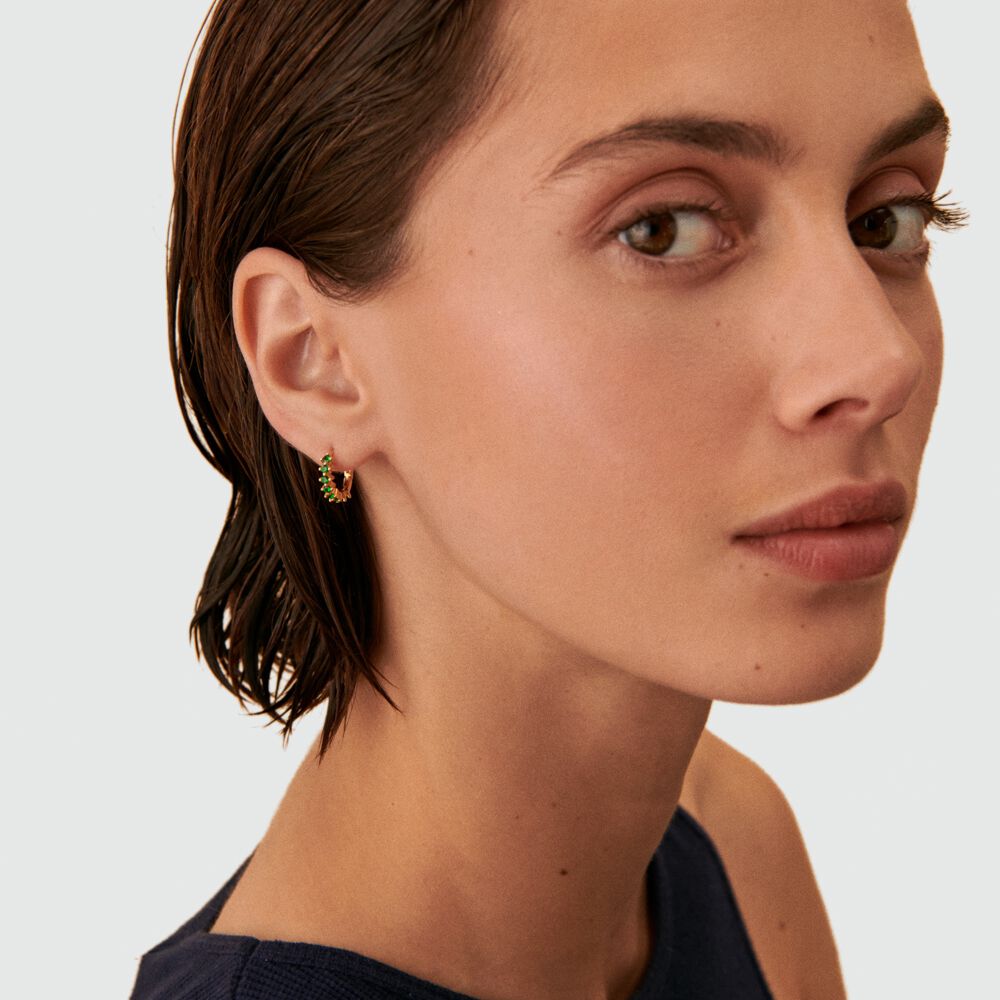 Cr&eacute;oles EAR4RADIANTE - Vert / Dor&eacute; - Cr&eacute;oles  | Agatha