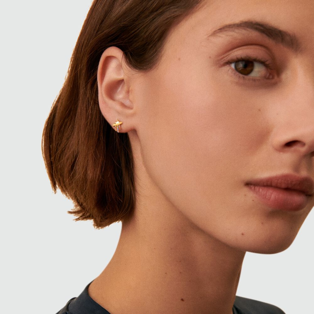 Piercing puce SPACEAGE - Multicolore / Doré - Piercings  | Agatha