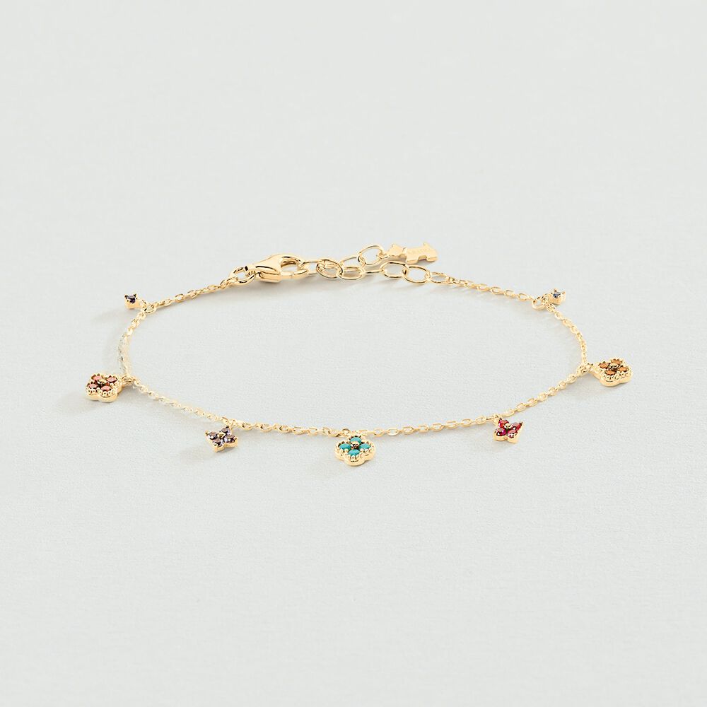 Bracelet Manchette Résine Papillons Multicolore - Femme - Original