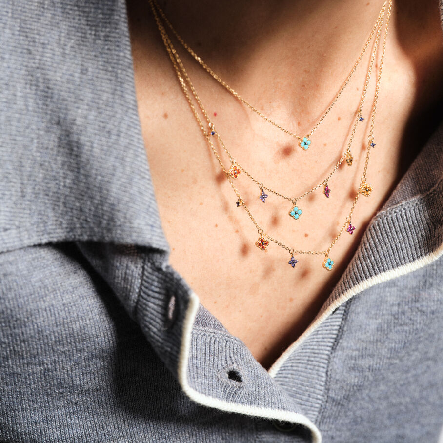 Collier ras du cou BELOVED - Turquoise / Doré - Colliers  | Agatha