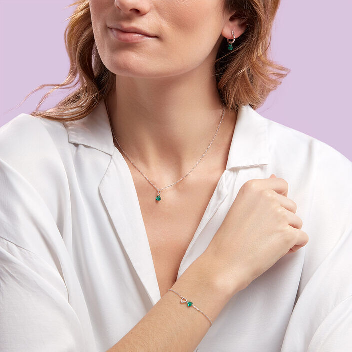 Bracelet souple BEGUIN - Vert / Argenté - Bracelets  | Agatha