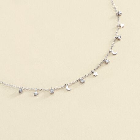 Collier ras du cou LUNITAS - Cristal / Argenté - Colliers  | Agatha
