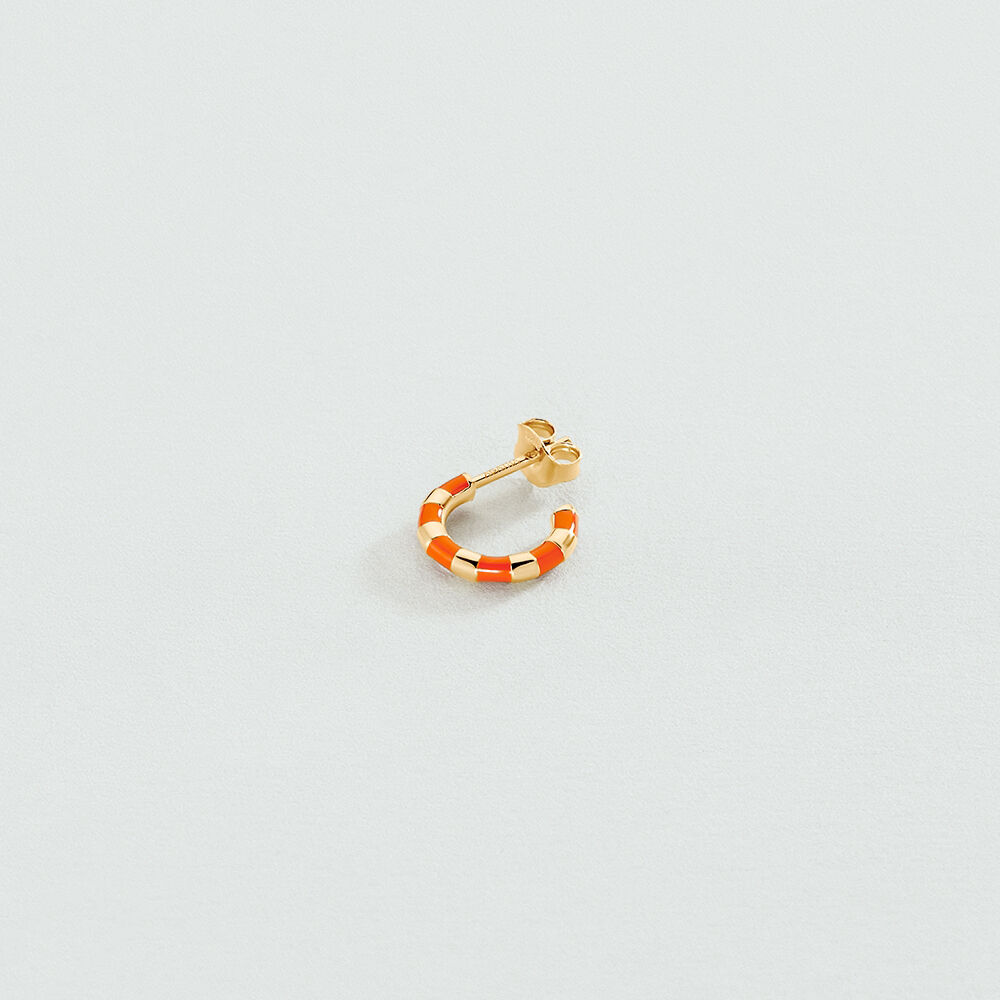 Piercing créole SUZIE - Orange / Doré - Bijoux sans pierre  | Agatha