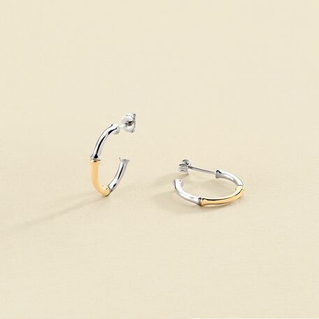 Créoles BAMBOO - Argenté / Doré - Boucles d'oreilles  | Agatha