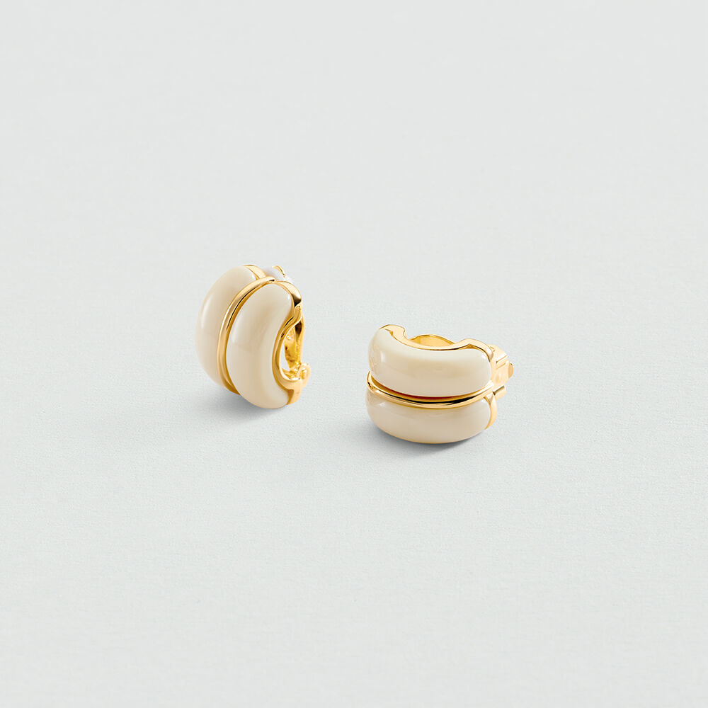 Boucles d'oreilles clips TURENNE - Ivoire / Dor&eacute;