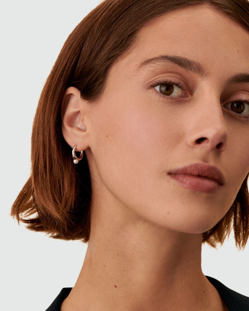 Piercing créole LISA - Perle / Argenté - Piercings  | Agatha Piercing créole LISA - Perle / Argenté - Piercings  | Agatha