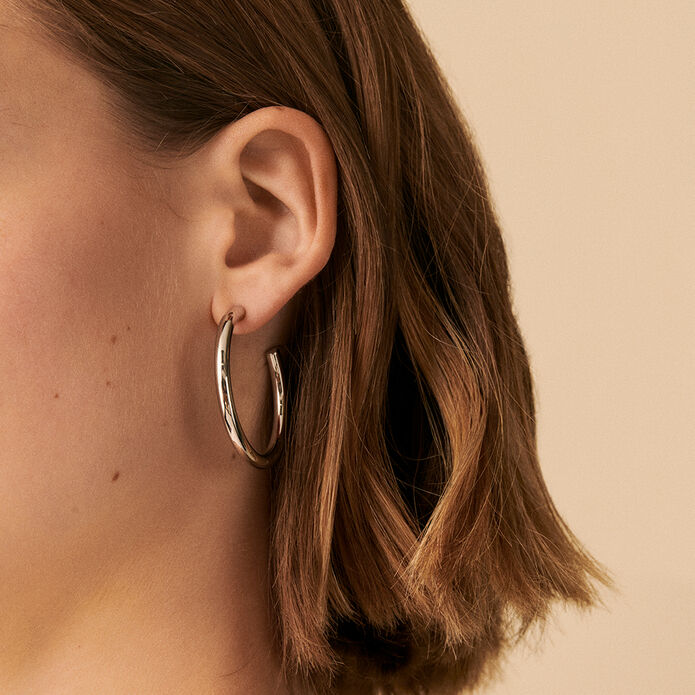 Créoles GIPSY - Argenté - Boucles d'oreilles  | Agatha