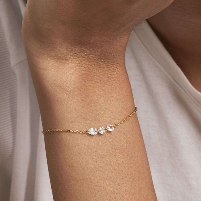 Bracelet souple PETILLE - Cristal / Doré - Bracelets  | Agatha