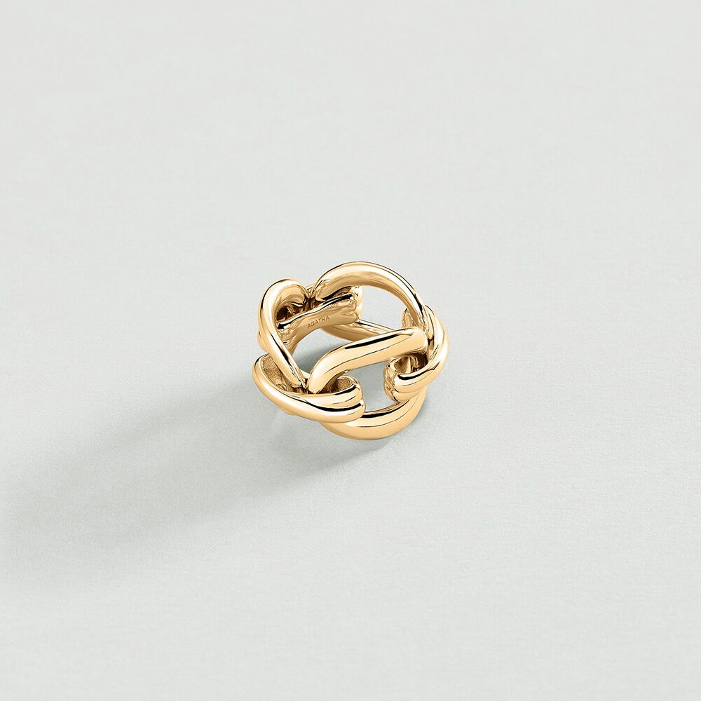 Bague large XOXO - Doré - Bagues fantaisie  | Agatha