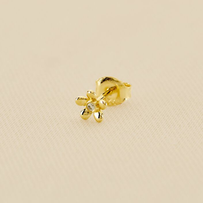 Piercing puce BLOOMY - Cristal / Doré - Piercings  | Agatha