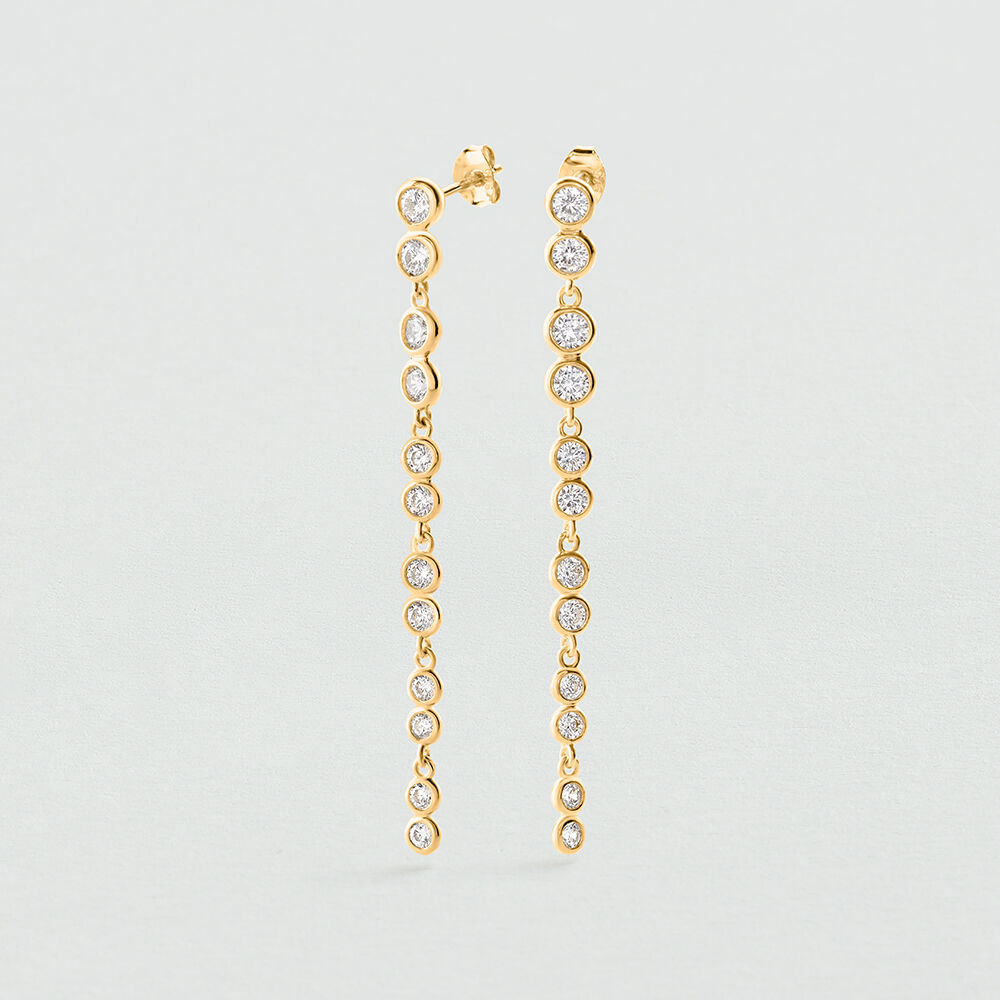 Boucles d'oreilles pendantes OD&Eacute;ON - Cristal / Dor&eacute; - Boucles d'oreilles pendantes  | Agatha