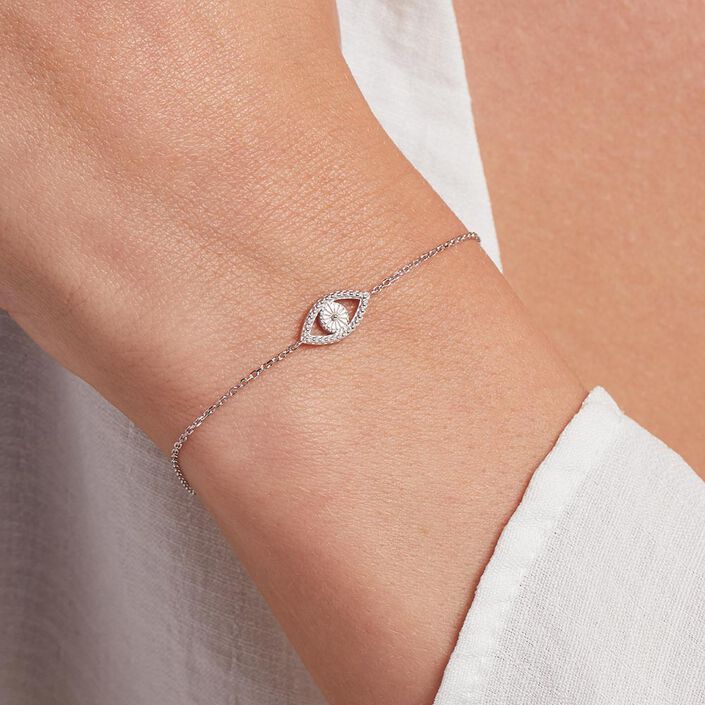 Bracelet souple LUCKY EYE - Turquoise / Argenté - Bracelets  | Agatha