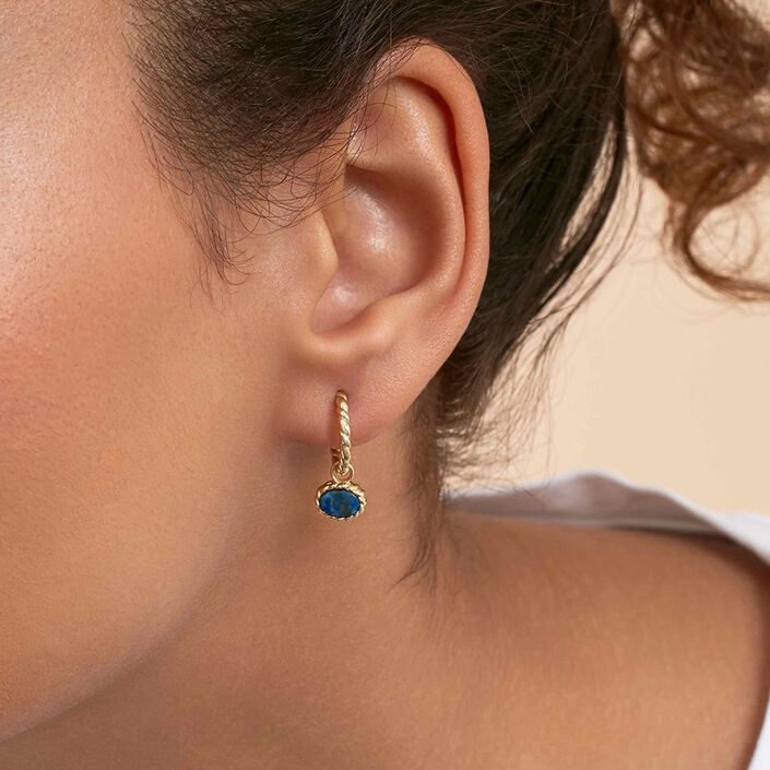 Créoles ATMA - Lapis/ bleu - Boucles d'oreilles  | Agatha