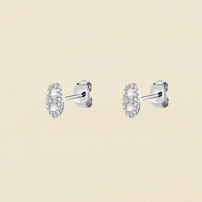 Boucles d'oreilles puces ETREINTE - Cristal / Argenté - Boucles d'oreilles puces  | Agatha