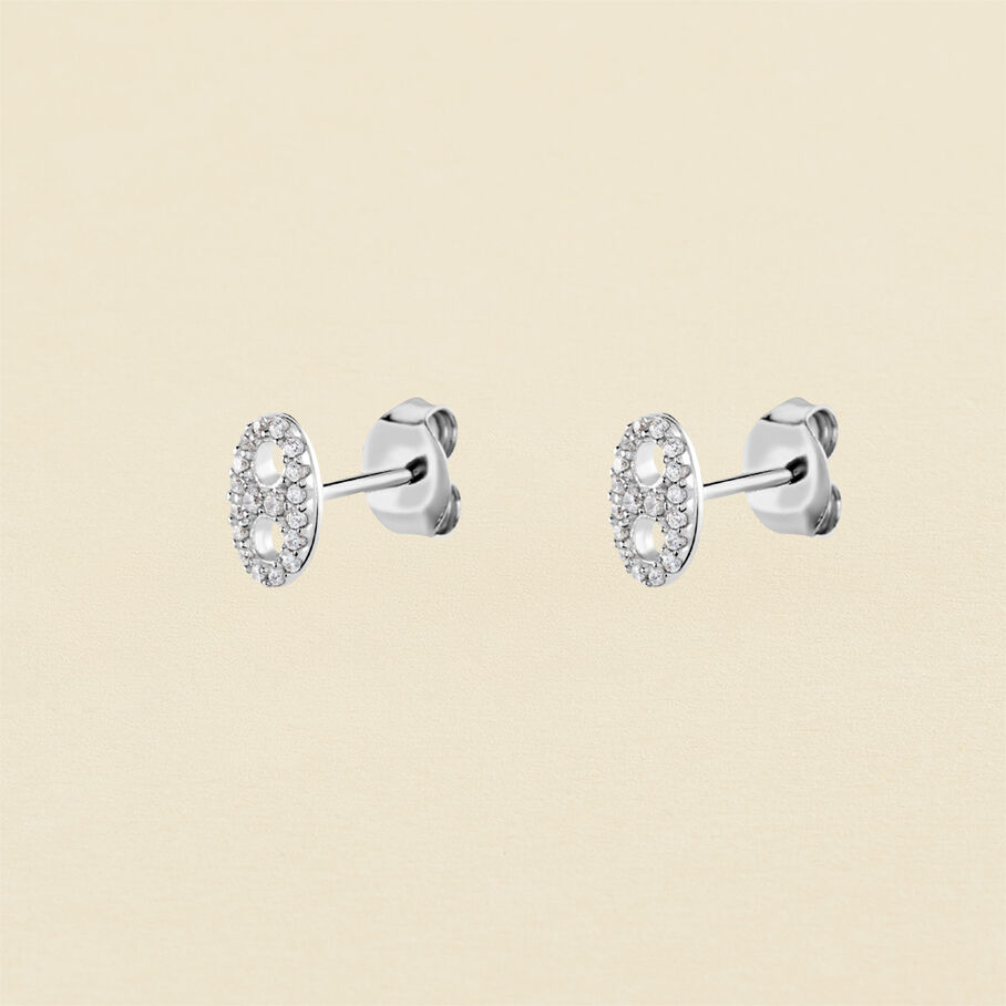Boucles d'oreilles puces ETREINTE - Cristal / Argenté - Boucles d'oreilles puces  | Agatha