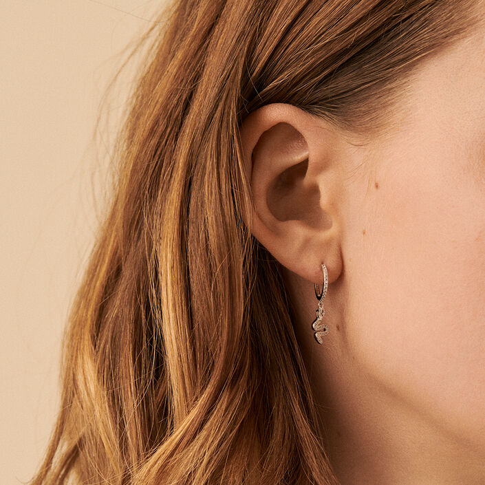 Piercing créole SNAKY - Cristal / Argenté - Piercings  | Agatha