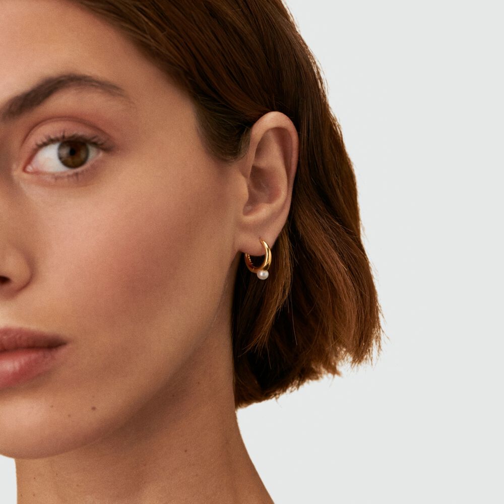 Piercing créole LISA - Perle / Doré - Piercings  | Agatha