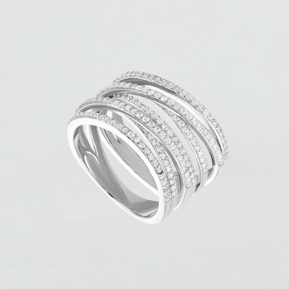 Bague large MULTI - Cristal / Argenté - Outlet  | Agatha