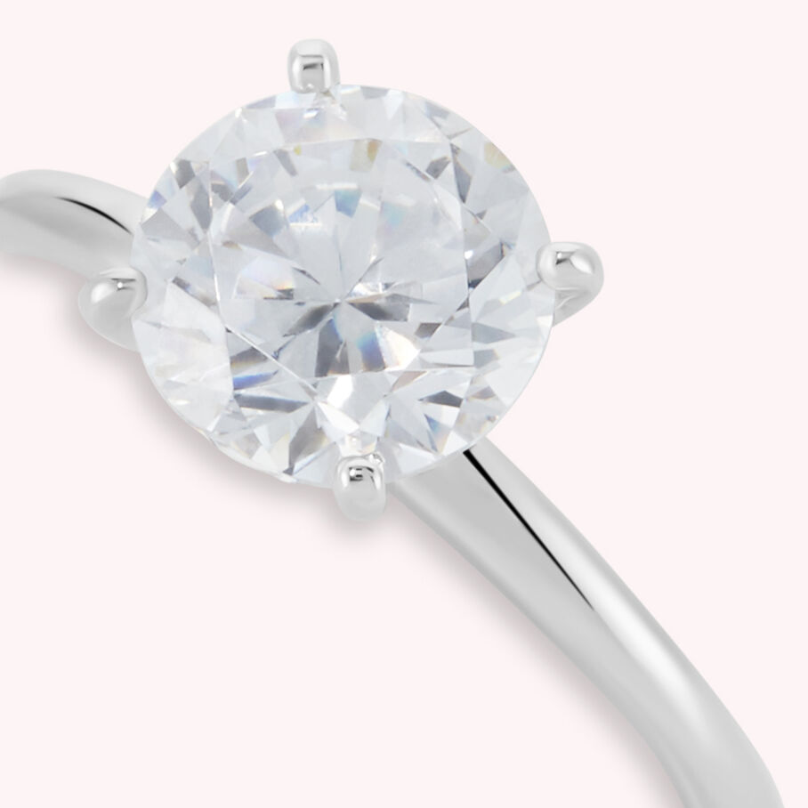 Bague fine DIAMS - Cristal / Argenté - Bagues  | Agatha