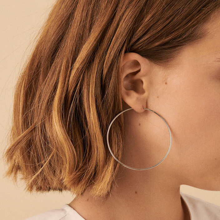 Créoles CREOLA - Argenté - Boucles d'oreilles  | Agatha
