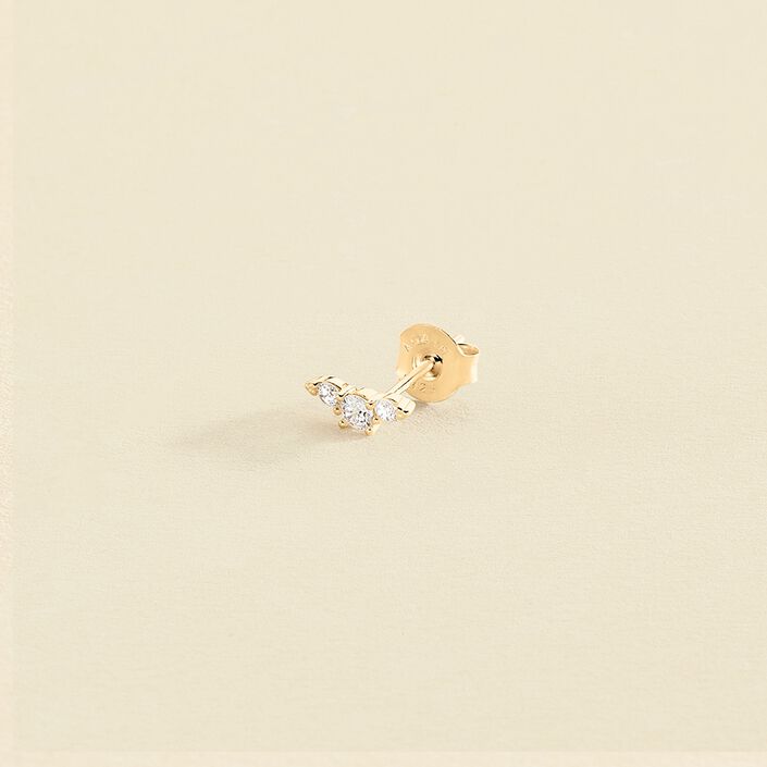Piercing puce CROISSAN - Cristal / Doré - Piercings  | Agatha