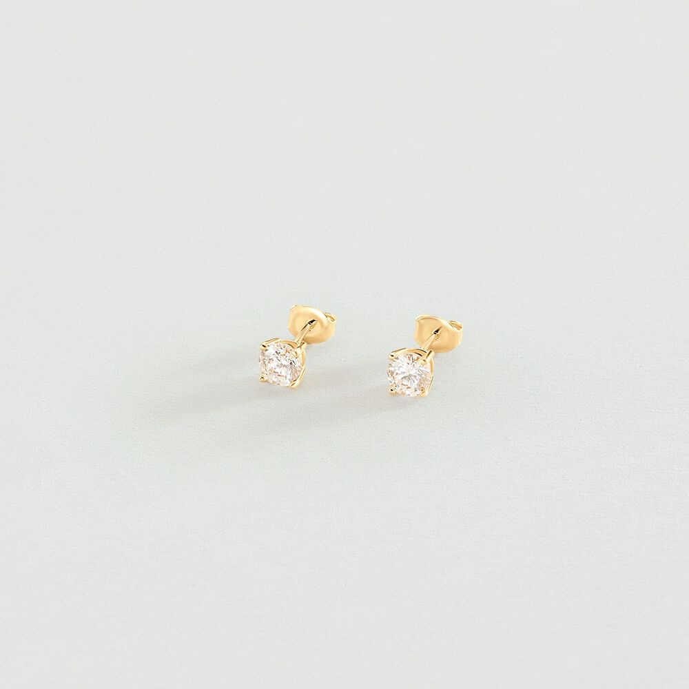 Boucles d'oreilles puces SOL - Cristal / Doré - Boucles d'oreilles puces  | Agatha