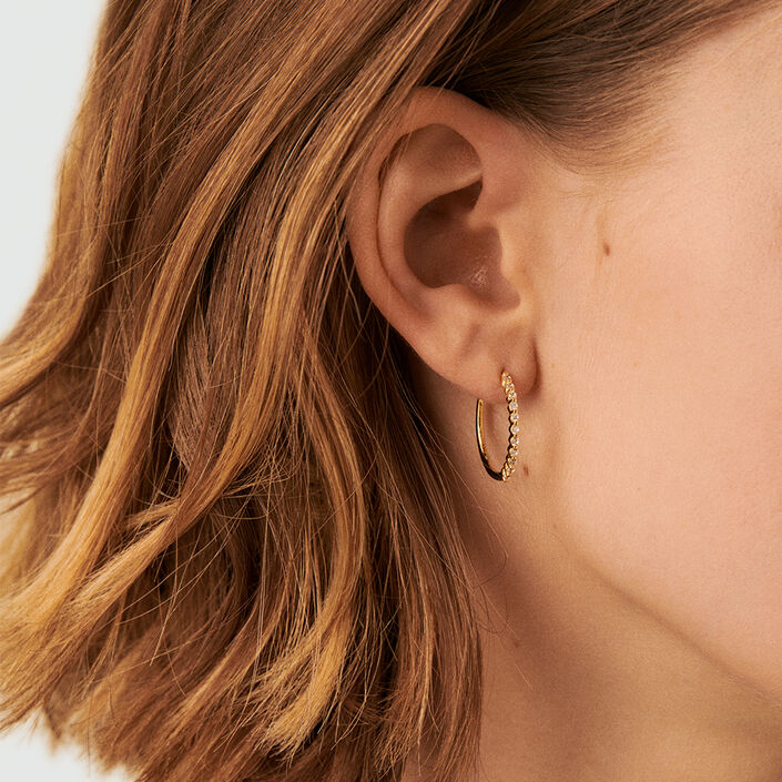 Créoles BELOVED - Cristal / Doré - Boucles d'oreilles  | Agatha