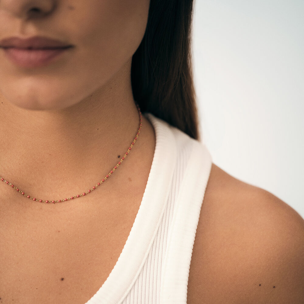 Collier ras du cou SMARTY - Corail / Doré - Colliers ras du cou  | Agatha