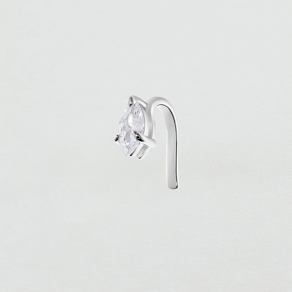 Piercing ear cuff SNAKY - Cristal / Argent&eacute; - Argent v&eacute;ritable  | Agatha