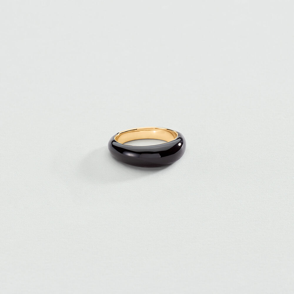 Bague fine LEO - Noir / Doré - Bagues fines  | Agatha